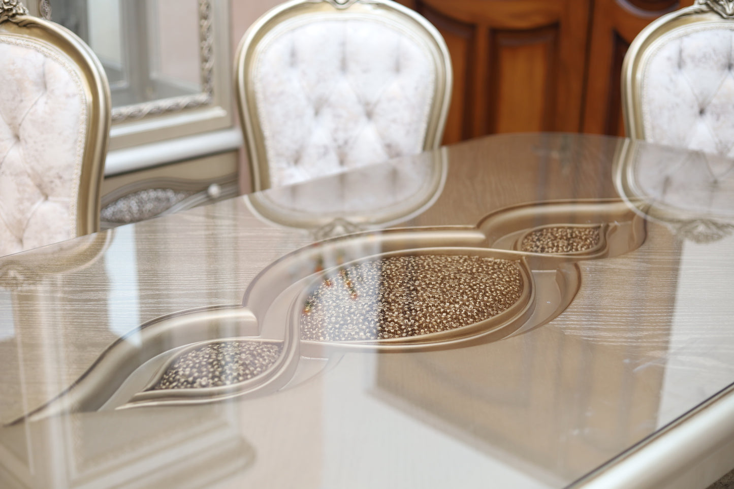 Opulentes esszimmer tisch detail