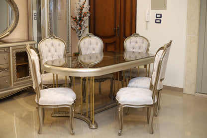 Opulentes esszimmer tisch und stuhle