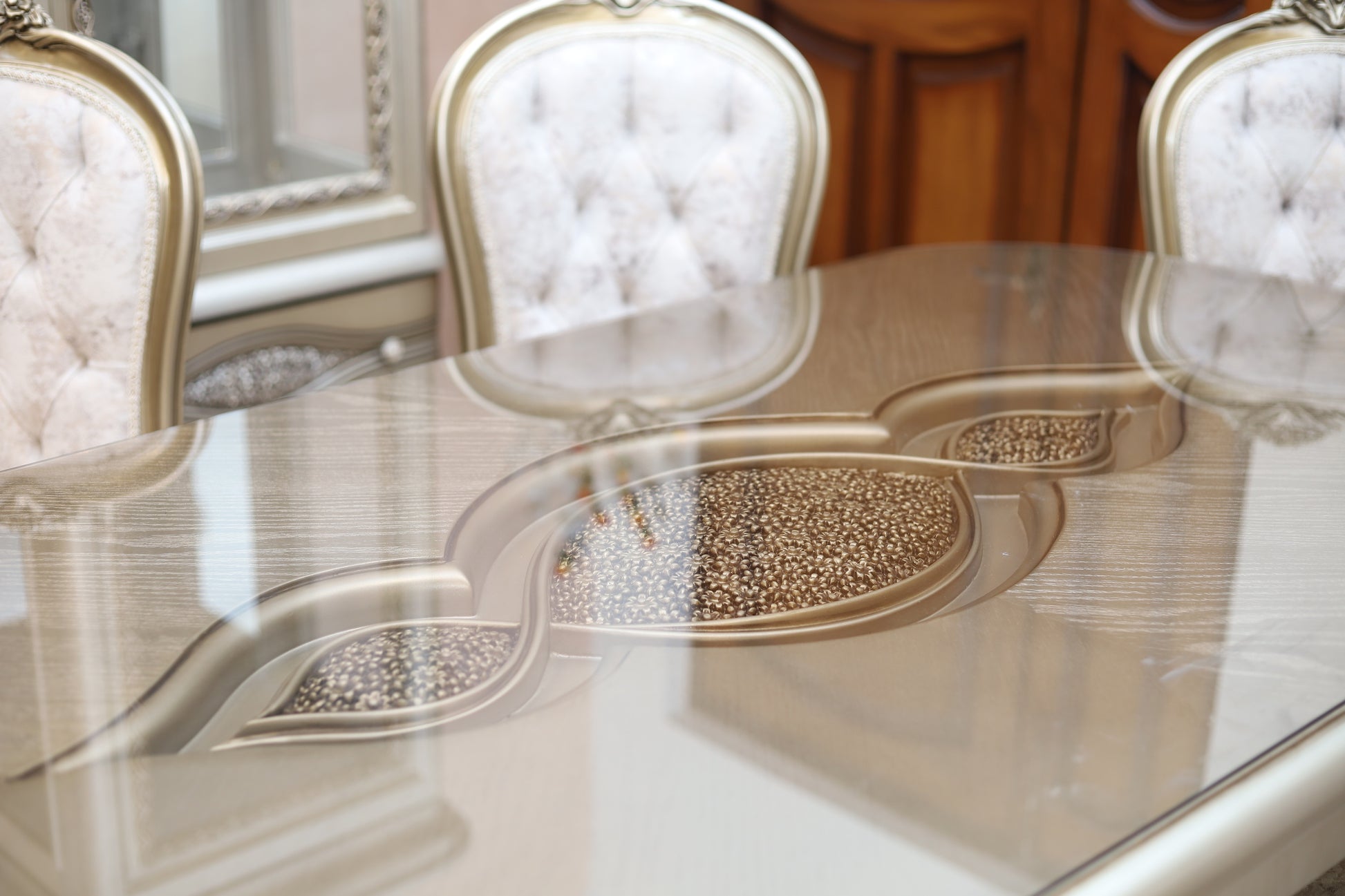 Opulentes esszimmer tisch detail